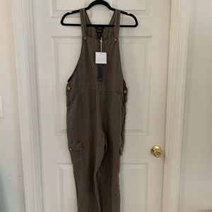 NWT Nicole Miller linen overalls